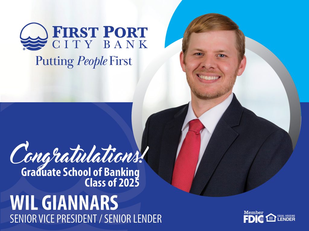 Wil Giannars - First Port City Bank Senior Lender graduates from Graduate School of Banking